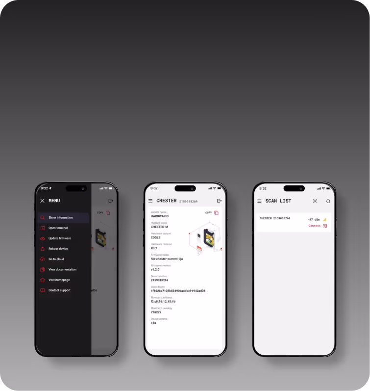 Lokální nastavení přes Bluetooth